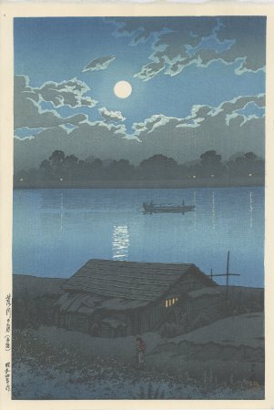 荒川の月（赤羽）