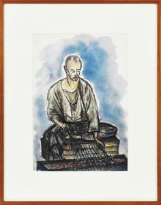 羊肉を焼く男
