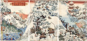 大和国吉野山雪中源義経 山衆徒合戦図