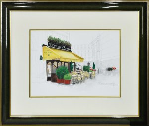 黄色いひさしのカフェ